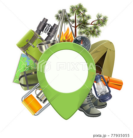 Vector Camping Concept with Pick Point 77935055