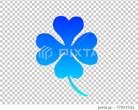 Blue silhouette of four-leaf clover 77935591
