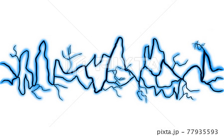 青いダークな電気のライン 77935593