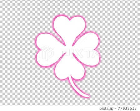 Four-leaf clover shining pink silhouette Four-leaf clover shining pink silhouette 77935615