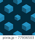 Blue cubes seamless pattern vector illustration 77936503