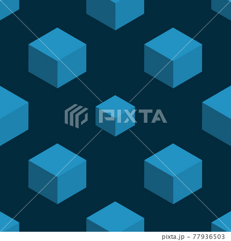 Blue cubes seamless pattern vector illustration 77936503