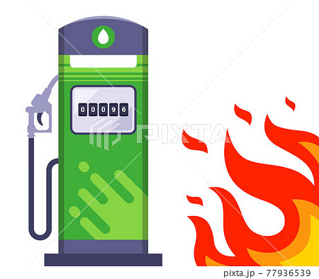 big fire next to the gas station. through the sound situation next to the gas station. 77936539