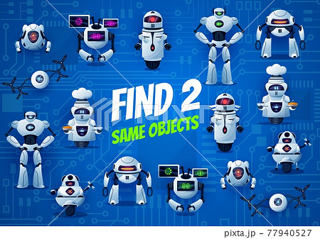 Find robot kids matching game cartoon template Find robot kids matching game cartoon template 77940527