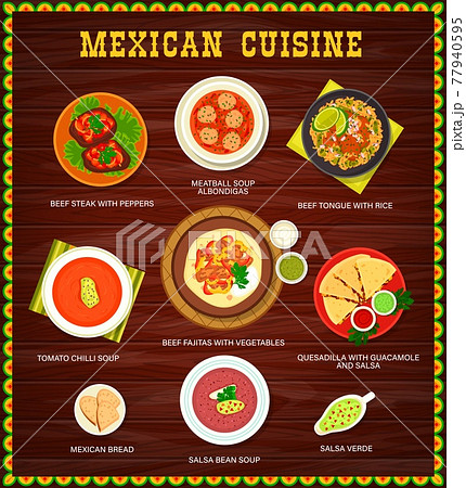 Mexican food restaurant dishes menu vector page 77940595