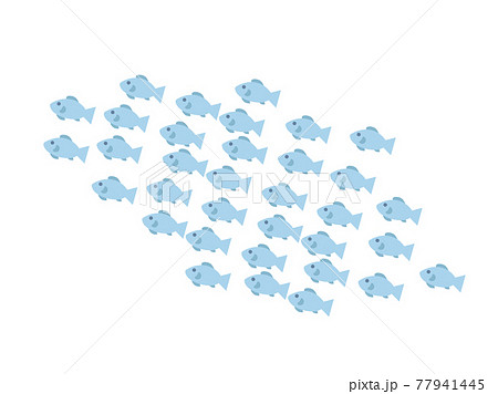 魚の群れのイラストのイラスト素材