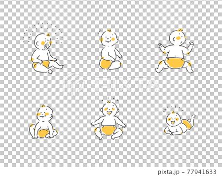 赤ちゃんイラストセット 77941633