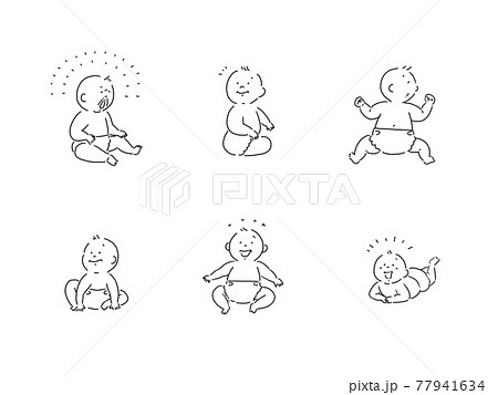 赤ちゃんイラストセットのイラスト素材