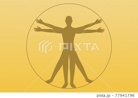 円の中に人間がいる図 77941796