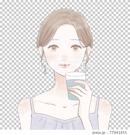 A woman drinking water A woman drinking water 77941855