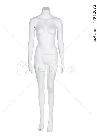 Female mannequin headless front isolated on white with clipping path 77942682