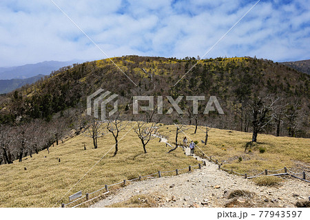 日本奈良県　大台ヶ原山（日出ヶ岳）山頂からの風景 77943597
