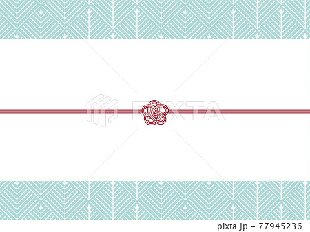 モダンでシンプルおしゃれな熨斗紙テンプレート 若松菱 ブルーのイラスト素材