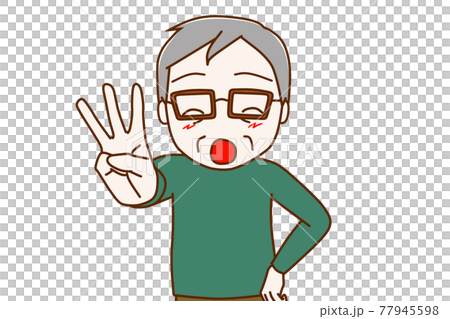 視頻素材-指著無名指的老人 77945598