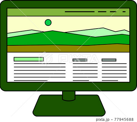 ウェブサイト パソコン インターネット ビジネス 画面のイラスト素材