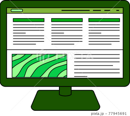 ウェブサイト パソコン インターネット ビジネス 画面のイラスト素材
