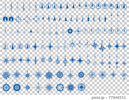 方位記号-113種セット-blue 77948551