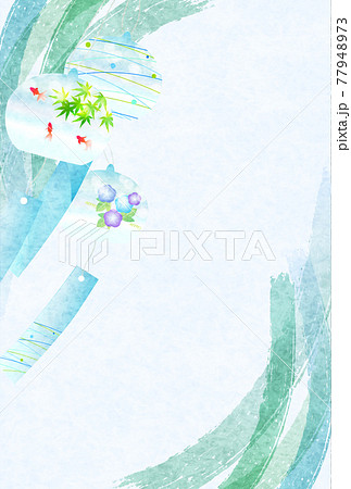金魚　もみじ　暑中見舞い　背景 77948973