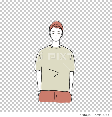 ポケットに手を入れた男性（夏服） 77949053