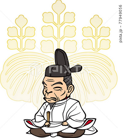 正装で座る太閤・豊臣秀吉【3頭身・家紋】 77949056