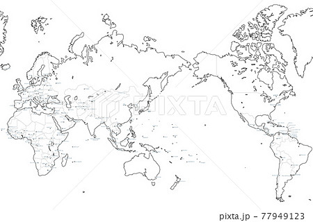 白地図－世界03－首都名入り