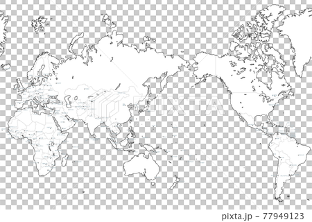 白地図 世界03 首都名入りのイラスト素材