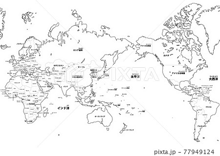白地図－世界02－国名入り 77949124