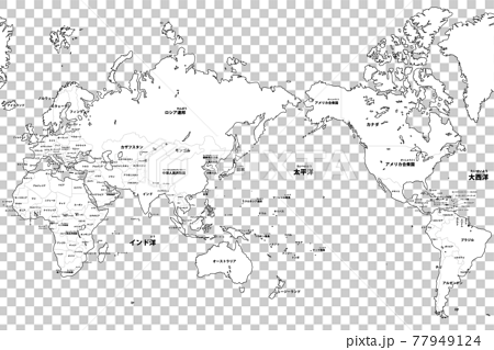 白地図－世界02－国名入り 77949124