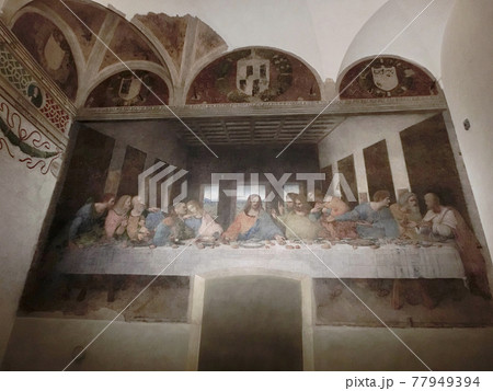 レオナルド・ダ・ヴィンチ　最後の晩餐　正面 77949394