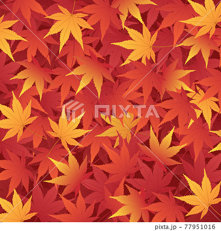 紅葉が積もって敷き詰められた落ち葉のベクターイラスト背景 絨毯 のイラスト素材