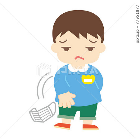 マスクを嫌がる男の子（帽子なし） 77951877