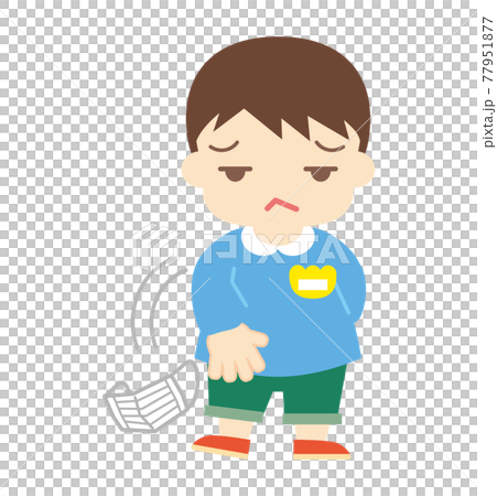 マスクを嫌がる男の子（帽子なし） 77951877
