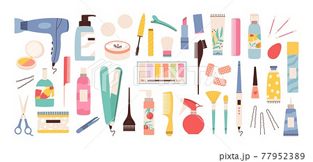 Beauty salon tools. Hairdresser, manicure and...のイラスト素材