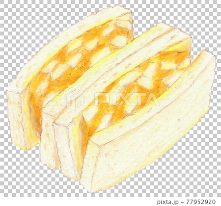 手描き飲食メニュー 玉子サンドのイラスト素材