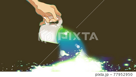 光を注ぎ込むコップのイラスト素材