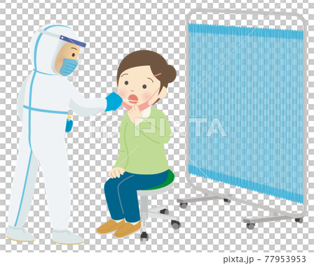 PCR検査を受ける女性 77953953