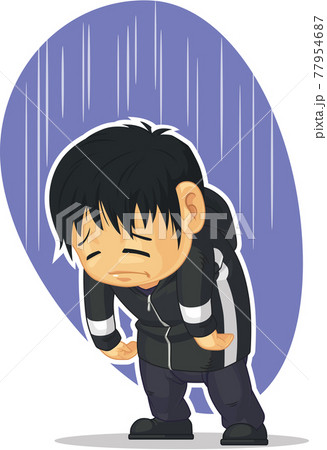 Sad Depressed Boy Griefing Gloomy Mood Unhappy Feelings Cartoon Sad Depressed Boy Griefing Gloomy Mood Unhappy Feelings Cartoon 77954687