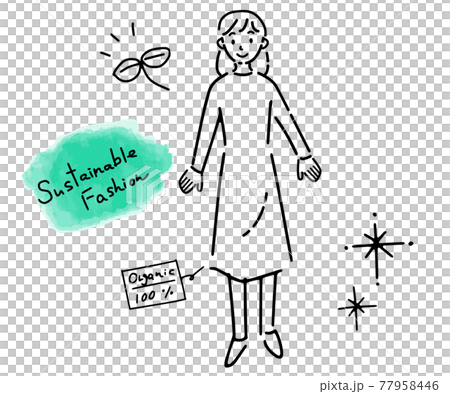 サステナブルファッションのシンプルイラスト 77958446