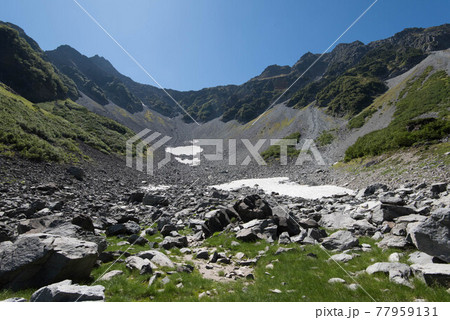 初秋の涸沢カールより吊り尾根を望む 77959131
