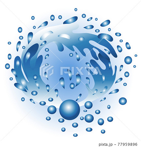 Splash of water. Drops flying in the air, water splashes 77959896