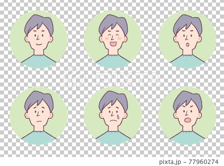 Male icon facial expression set Male icon facial expression set 77960274