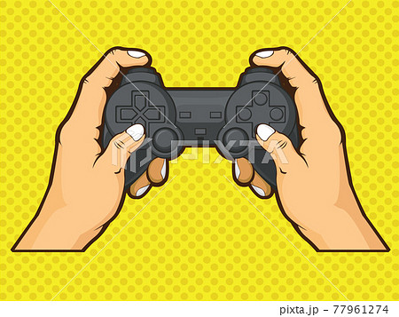 Hand Holding Console Game Controller Playing のイラスト素材