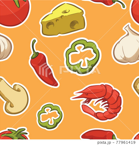 Seamless Pattern Background Pizza Restaurant Parlor Ingredient Seamless Pattern Background Pizza Restaurant Parlor Ingredient 77961419