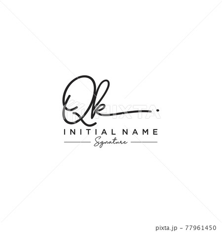 Letter QK Signature Logo Template Vector 77961450