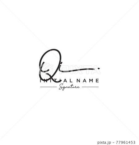 Letter QI Signature Logo Template Vector 77961453