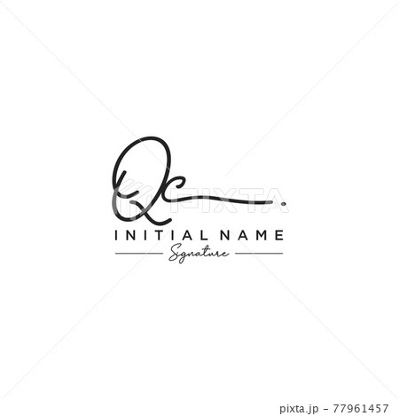 Letter QC Signature Logo Template Vector 77961457