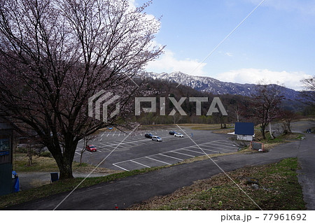 長野県 奥裾花自然園の駐車場 2021年4月30日 長野県 奥裾花自然園の駐車場 2021年4月30日 77961692
