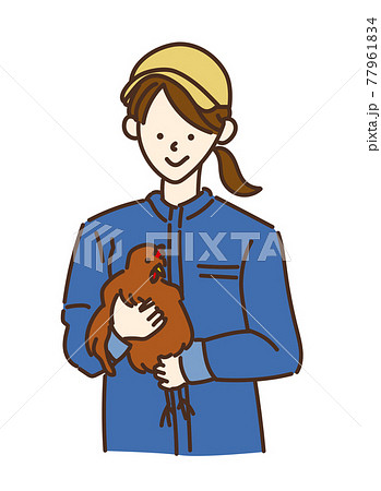農業女子 畜産女子 養鶏 女性 イラスト 農業女子 畜産女子 養鶏 女性 イラスト 77961834