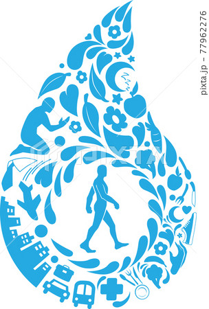 Healthy Lifestyle Doodle Modern Life Silhouette Vector Clipart Drawing 77962276