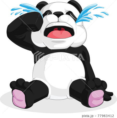 Sad Panda Crying Tears Weeping Cartoon Illustration Vector Drawing Sad Panda Crying Tears Weeping Cartoon Illustration Vector Drawing 77963412